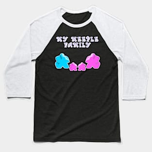 Meeple family 1 man 1 woman 2 girl Baseball T-Shirt